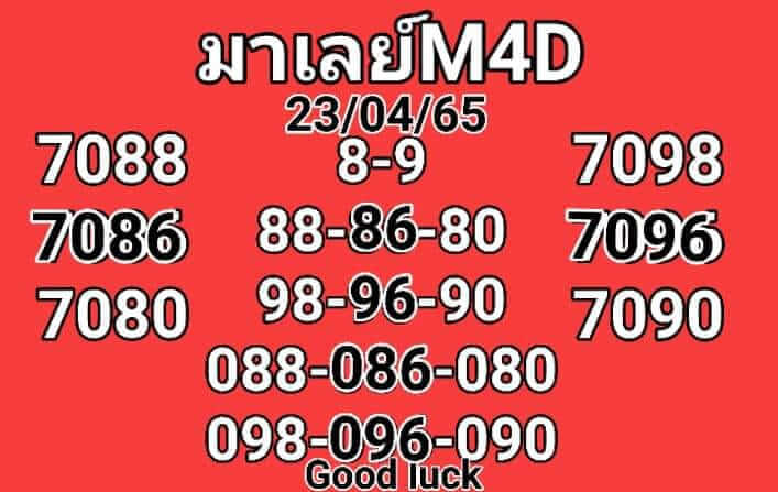 หวยมาเลย์วันนี้ 23/4/65 ชุดที่ 4