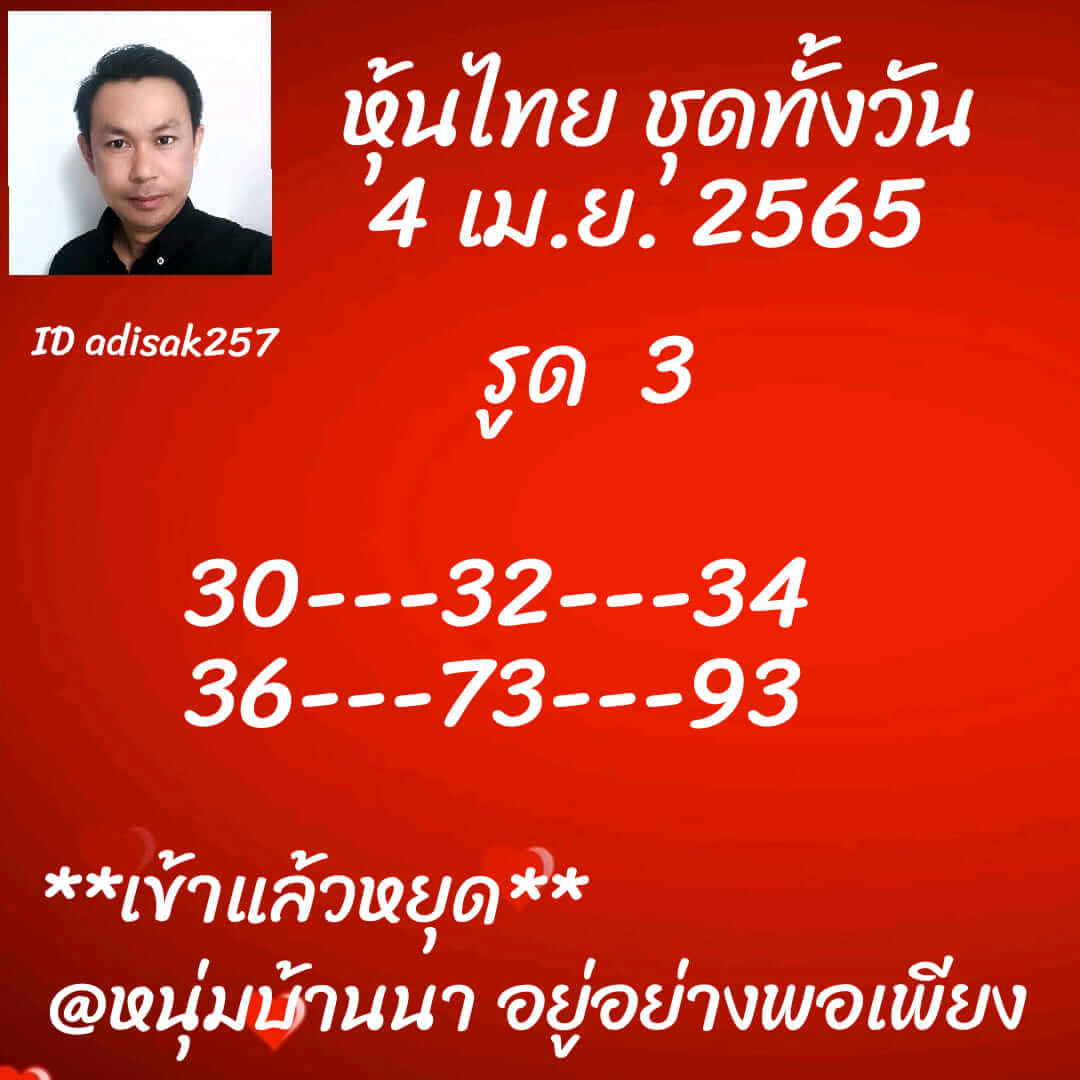 หวยหุ้นวันนี้ 4/4/65 ชุดที่ 7