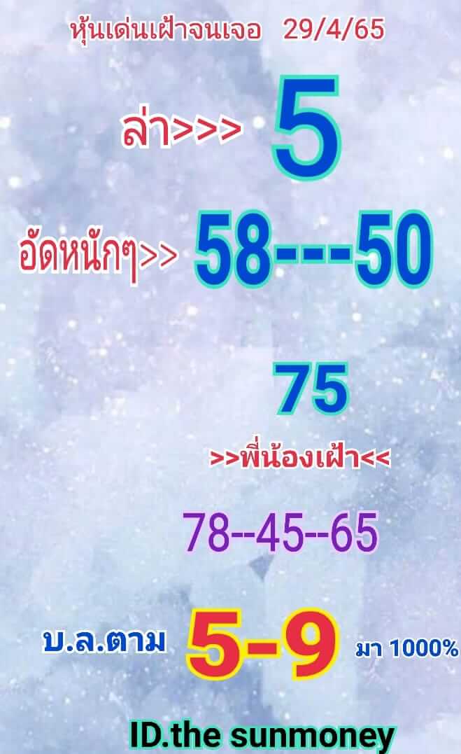 หวยหุ้นวันนี้ 29/4/65 ชุดที่ 9