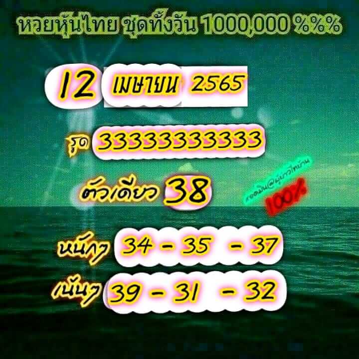 หวยหุ้นวันนี้ 12/4/65 ชุดที่ 6