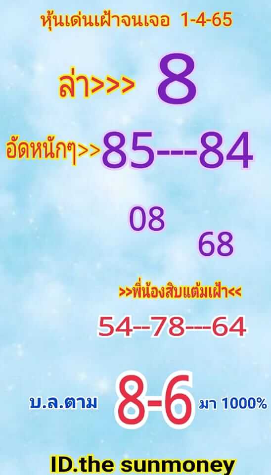 หวยหุ้นวันนี้ 1/4/65 ชุดที่ 5