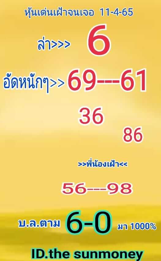 หวยหุ้นวันนี้ 11/4/65 ชุดที่ 2