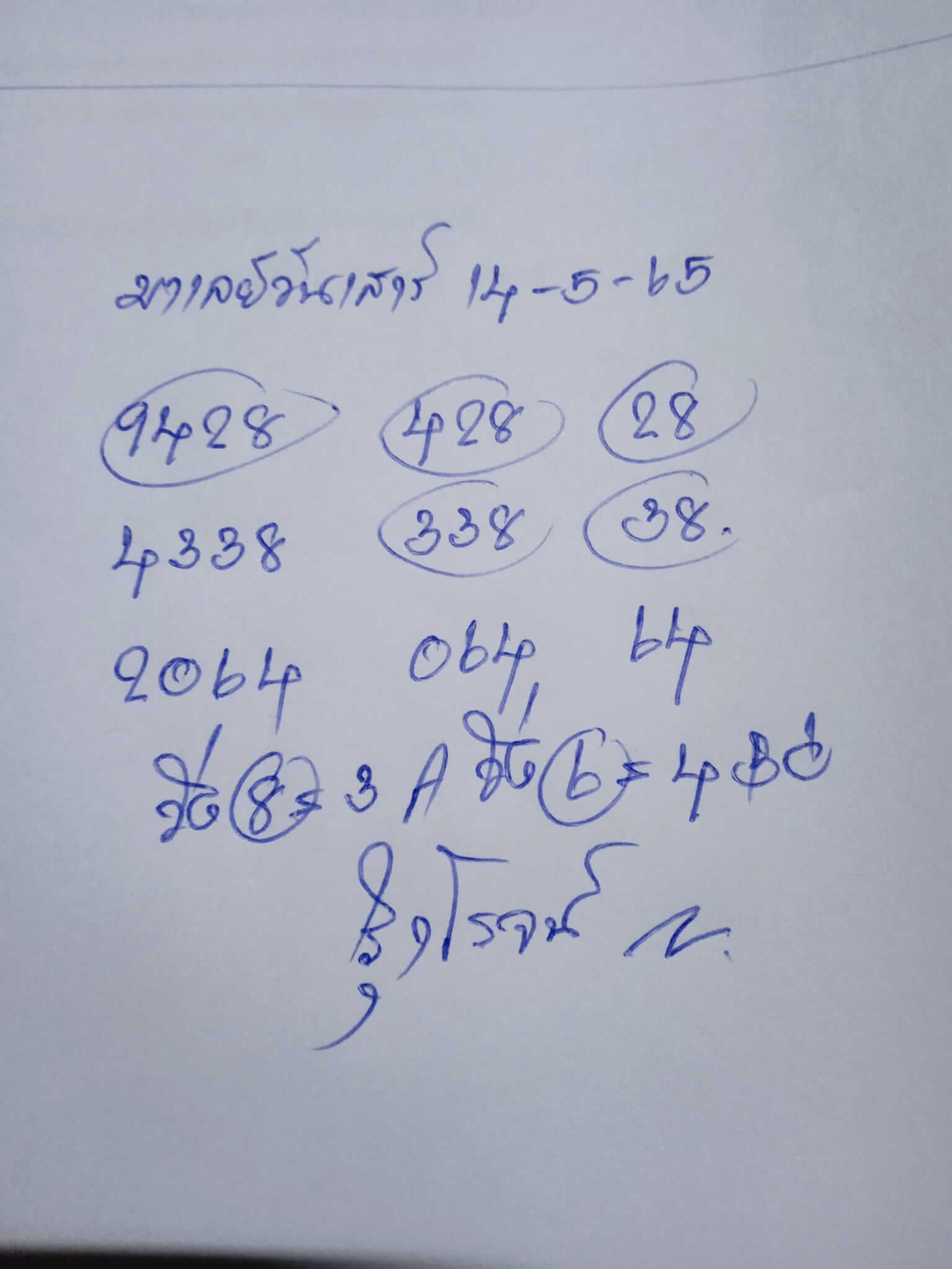 หวยมาเลย์วันนี้ 14/5/65 ชุดที่ 4