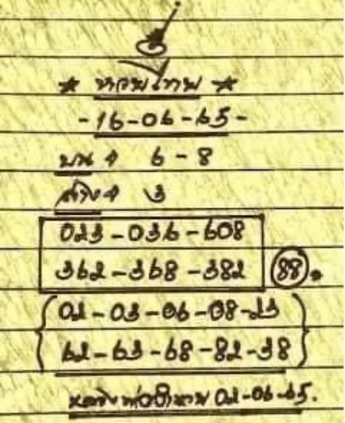 หวยหลวงพ่อสูตรทำมือ 16/6/65