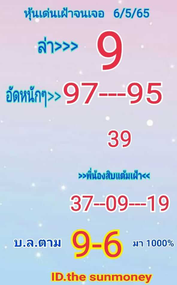 หวยหุ้นวันนี้ 6/5/65 ชุดที่ 10