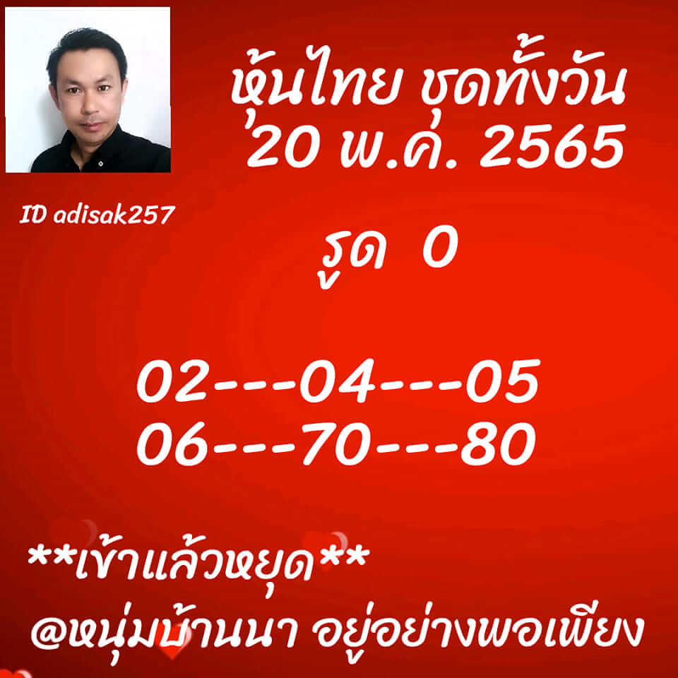 หวยหุ้นวันนี้ 20/5/65 ชุดที่ 6