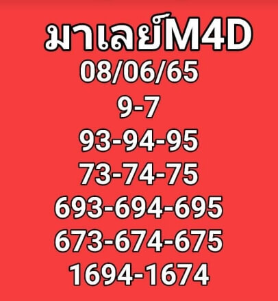 หวยมาเลย์วันนี้ 8/6/65 ชุดที่ 10