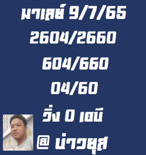 หวยมาเลย์วันนี้ 9/7/65 ชุดที่ 8