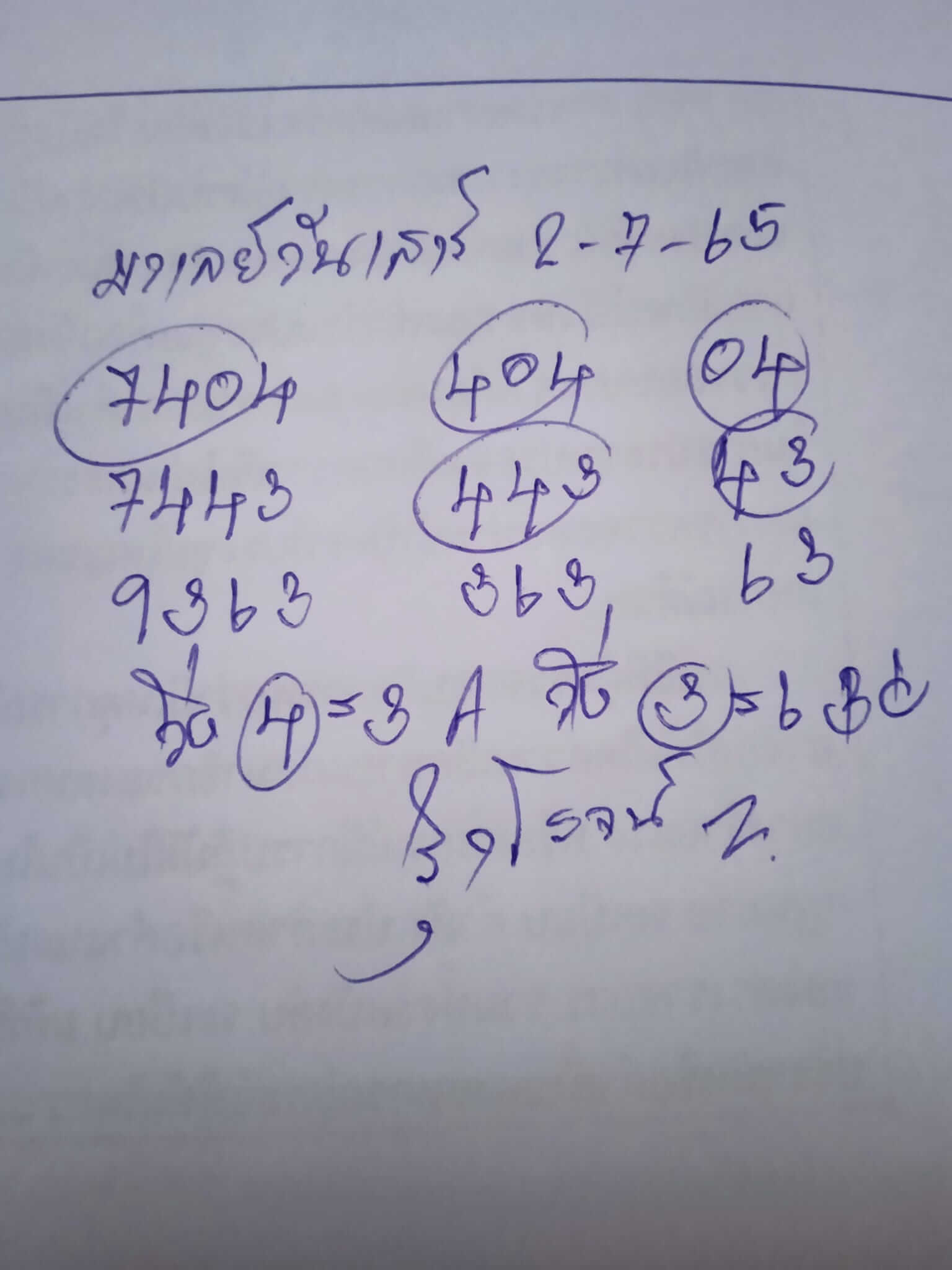 หวยมาเลย์วันนี้ 2/7/65 ชุดที่ 5