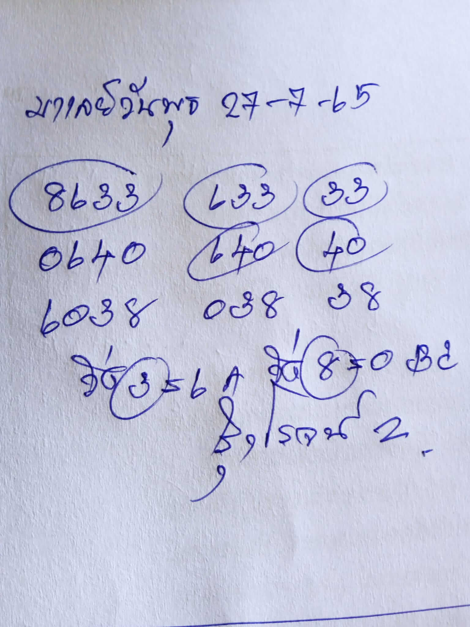 หวยมาเลย์วันนี้ 27/7/65 ชุดที่ 6