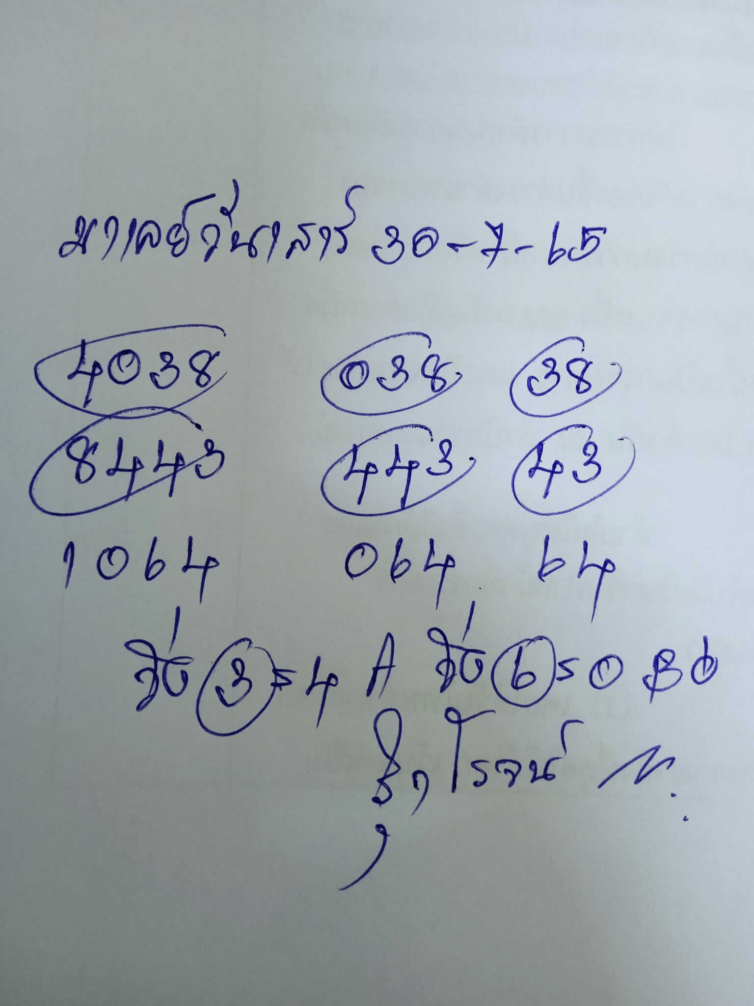 หวยมาเลย์วันนี้ 30/7/65 ชุดที่ 4