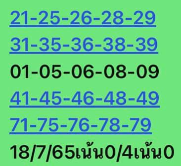 หวยหุ้นวันนี้ 18/7/65 ชุดที่ 1