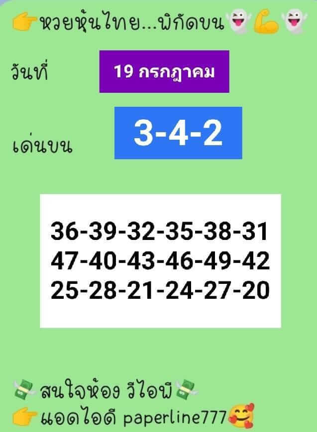 หวยหุ้นวันนี้ 19/7/65 ชุดที่ 3