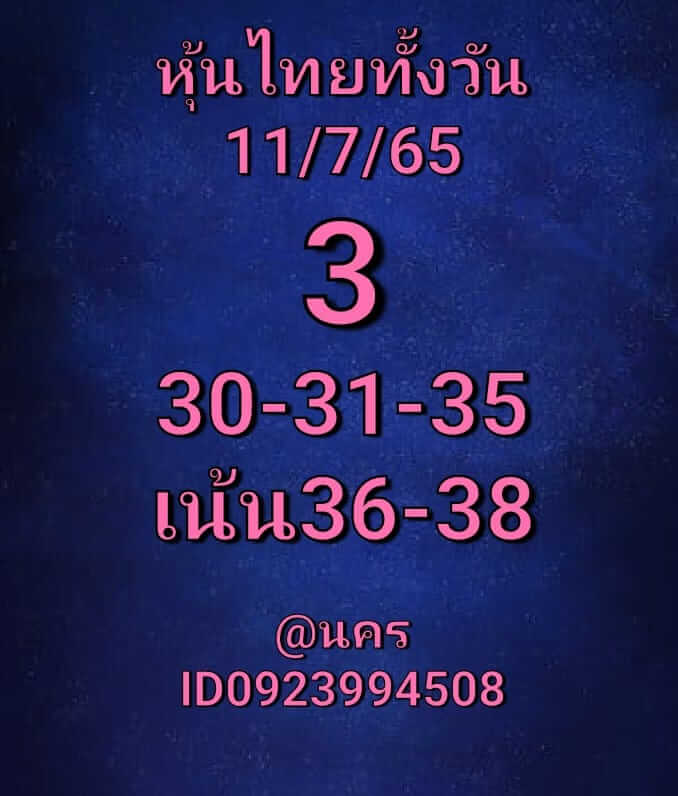 หวยหุ้นวันนี้ 11/7/65 ชุดที่ 2