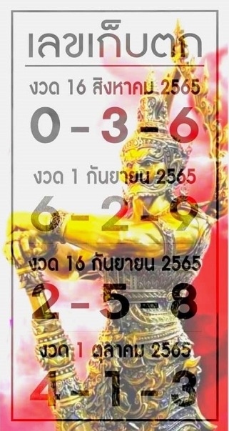 เลขเก็บตก 16/8/65