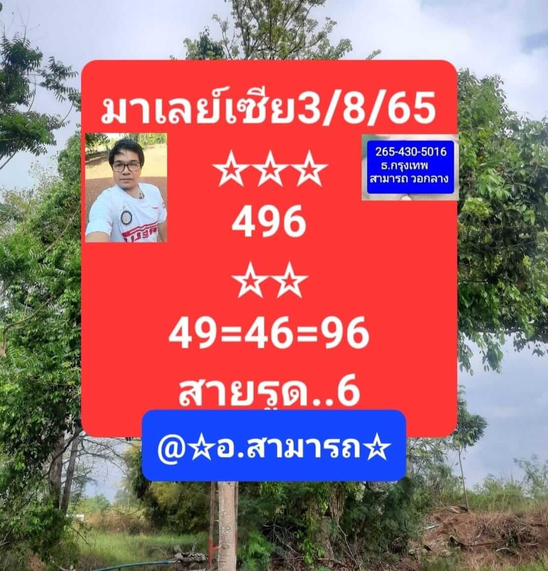 หวยมาเลย์วันนี้ 3/8/65 ชุดที่ 8