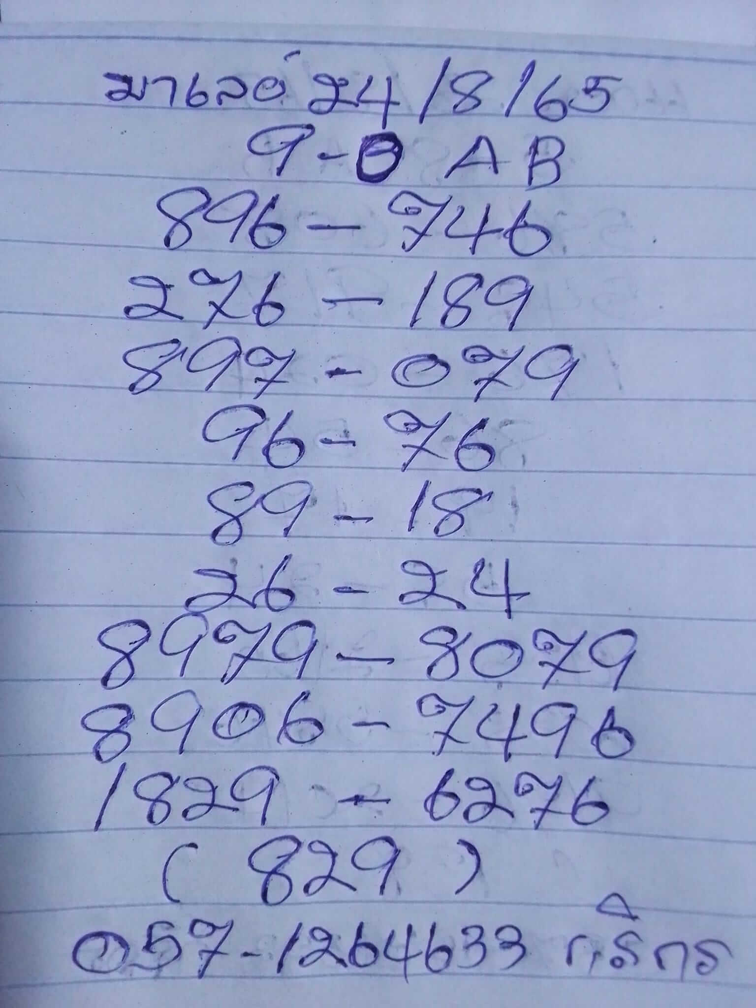 หวยมาเลย์วันนี้ 24/8/65 ชุดที่ 1