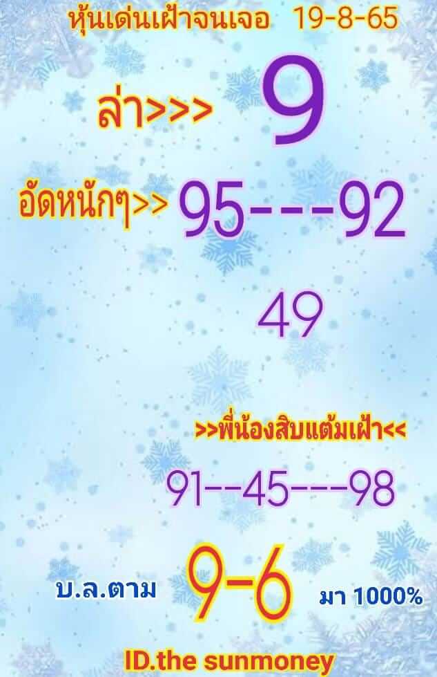 หวยหุ้นวันนี้ 19/8/65 ชุดที่ 8