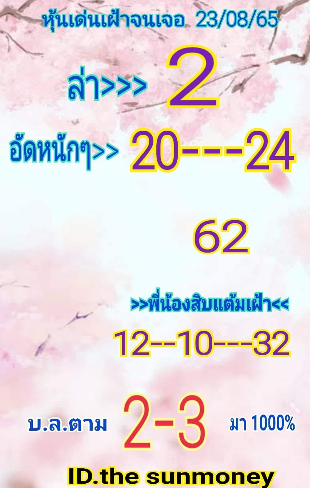 หวยหุ้นวันนี้ 23/8/65 ชุดที่ 5