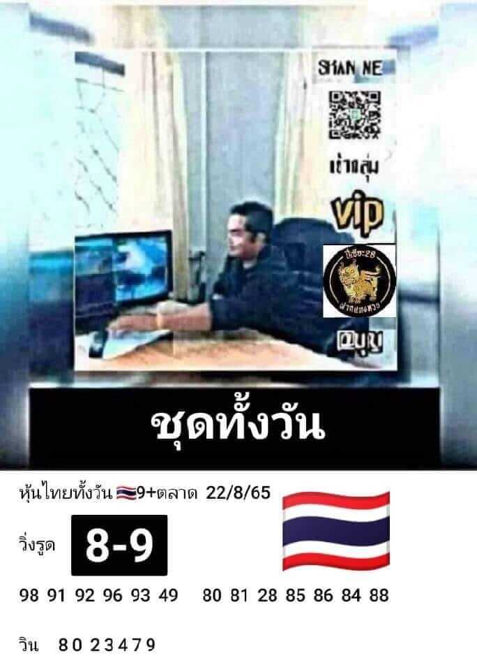 หวยหุ้นวันนี้ 22/8/65 ชุดที่ 4