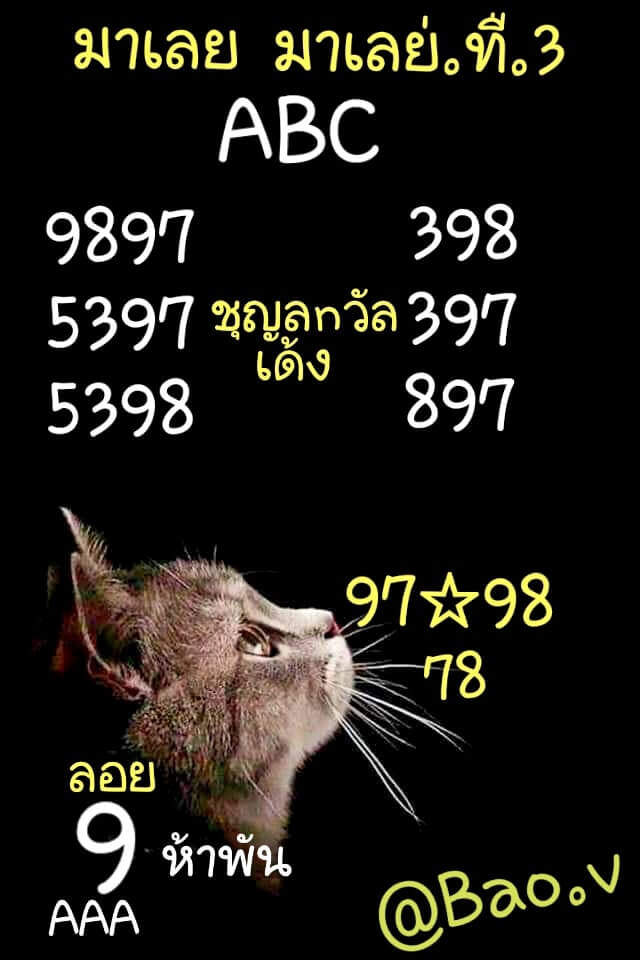 หวยมาเลย์วันนี้ 3/9/65 ชุดที่ 2