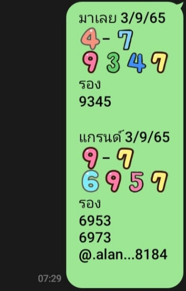 หวยมาเลย์วันนี้ 3/9/65 ชุดที่ 10