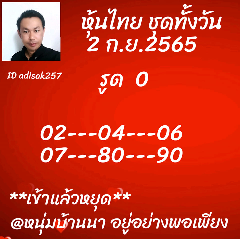 หวยหุ้นวันนี้ 2/9/65 ชุดที่ 3