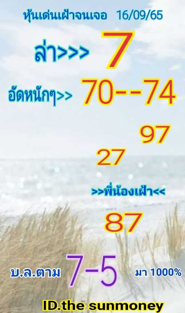 หวยหุ้นวันนี้ 16/9/65 ชุดที่ 4