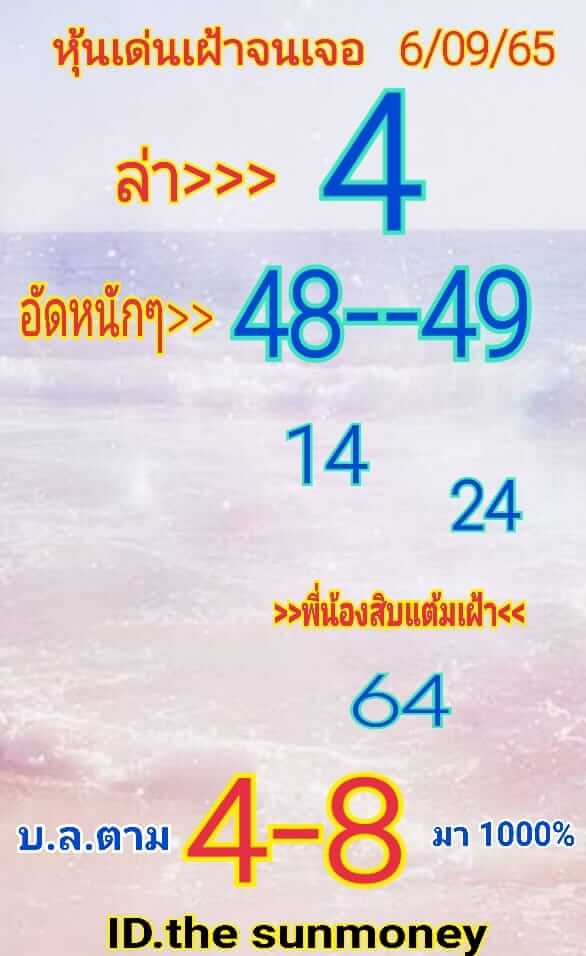 หวยหุ้นวันนี้ 6/9/65 ชุดที่ 3