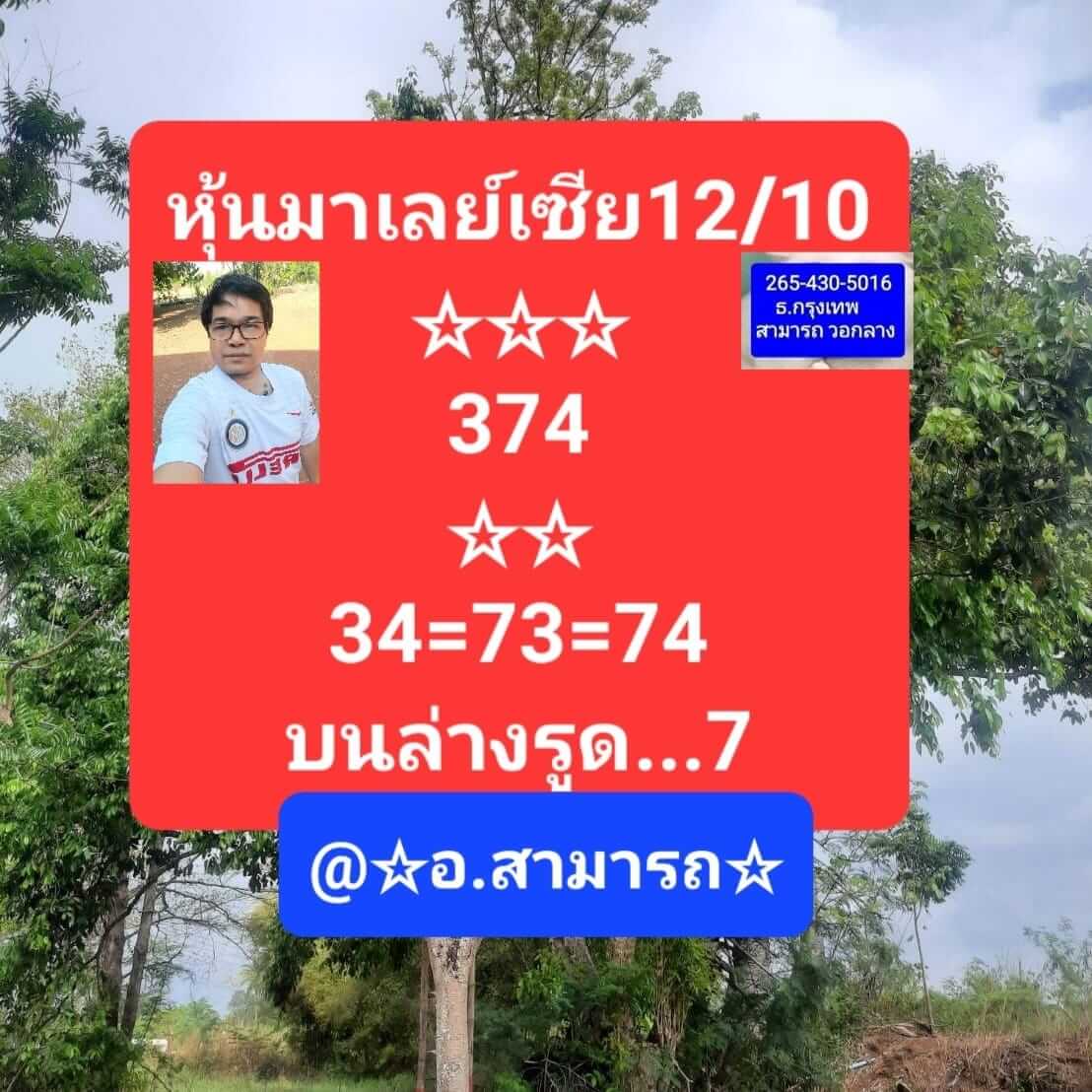 หวยมาเลย์วันนี้ 12/10/65 ชุดที่ 9