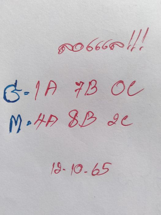 หวยมาเลย์วันนี้ 12/10/65 ชุดที่ 5