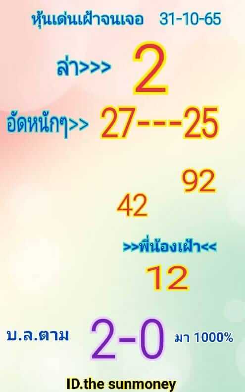 หวยหุ้นวันนี้ 31/10/65 ชุดที่ 10