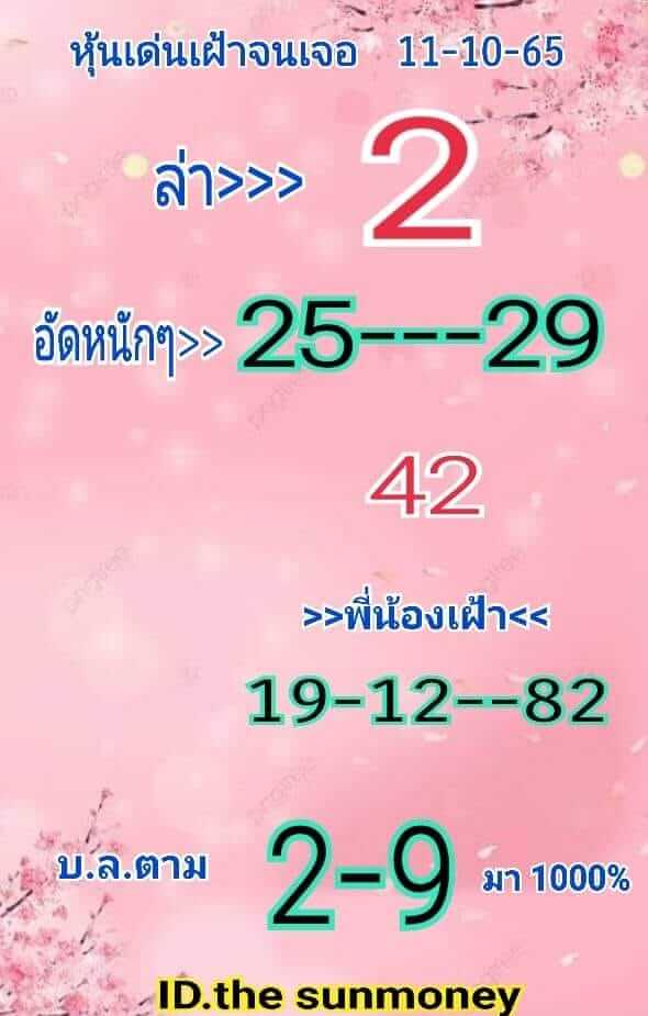 หวยหุ้นวันนี้ 11/10/65 ชุดที่ 10