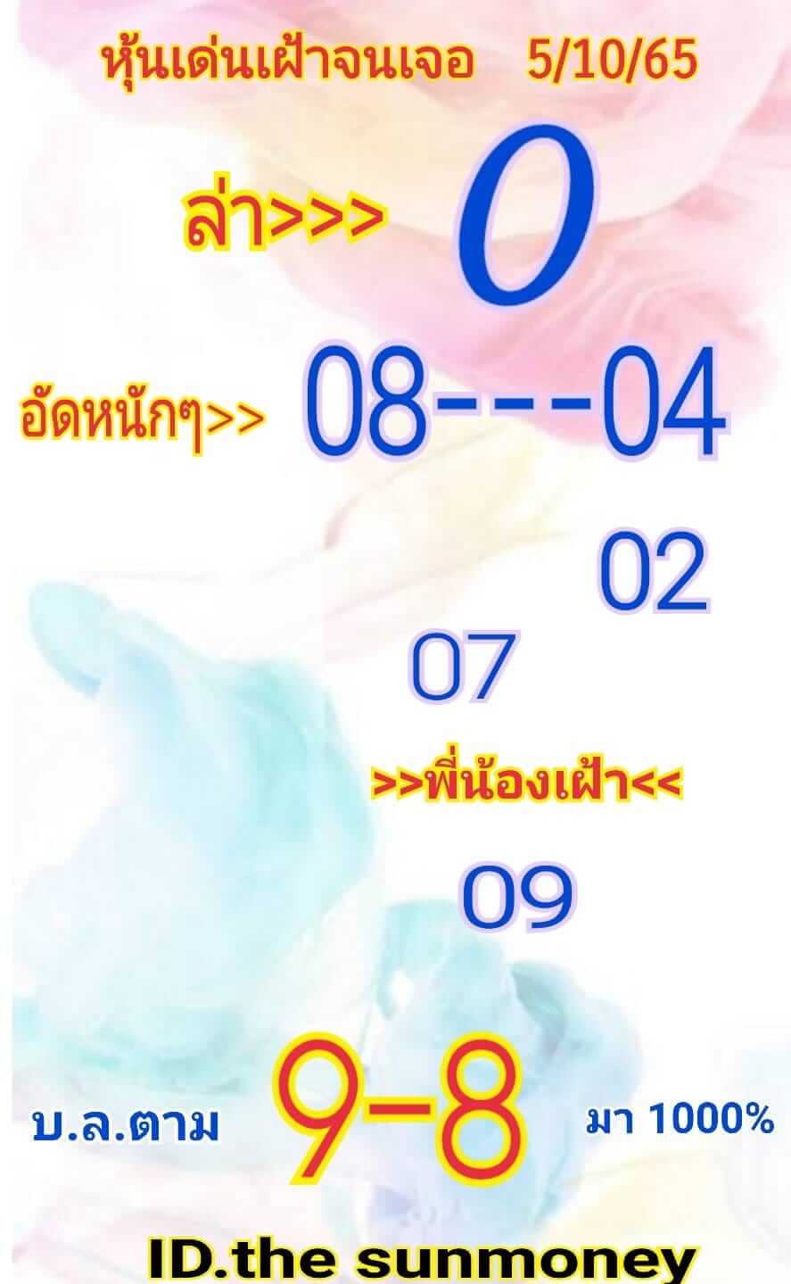 หวยหุ้นวันนี้ 5/10/65 ชุดที่ 10