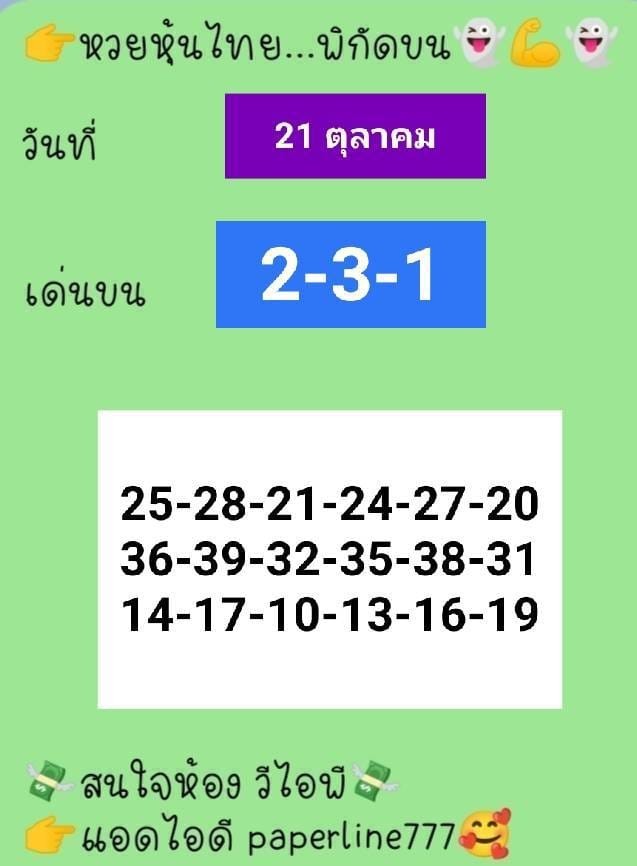 หวยหุ้นวันนี้ 21/10/65 ชุดที่ 6