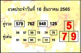 หวยคู่รวย คู่เด่น 16/12/65