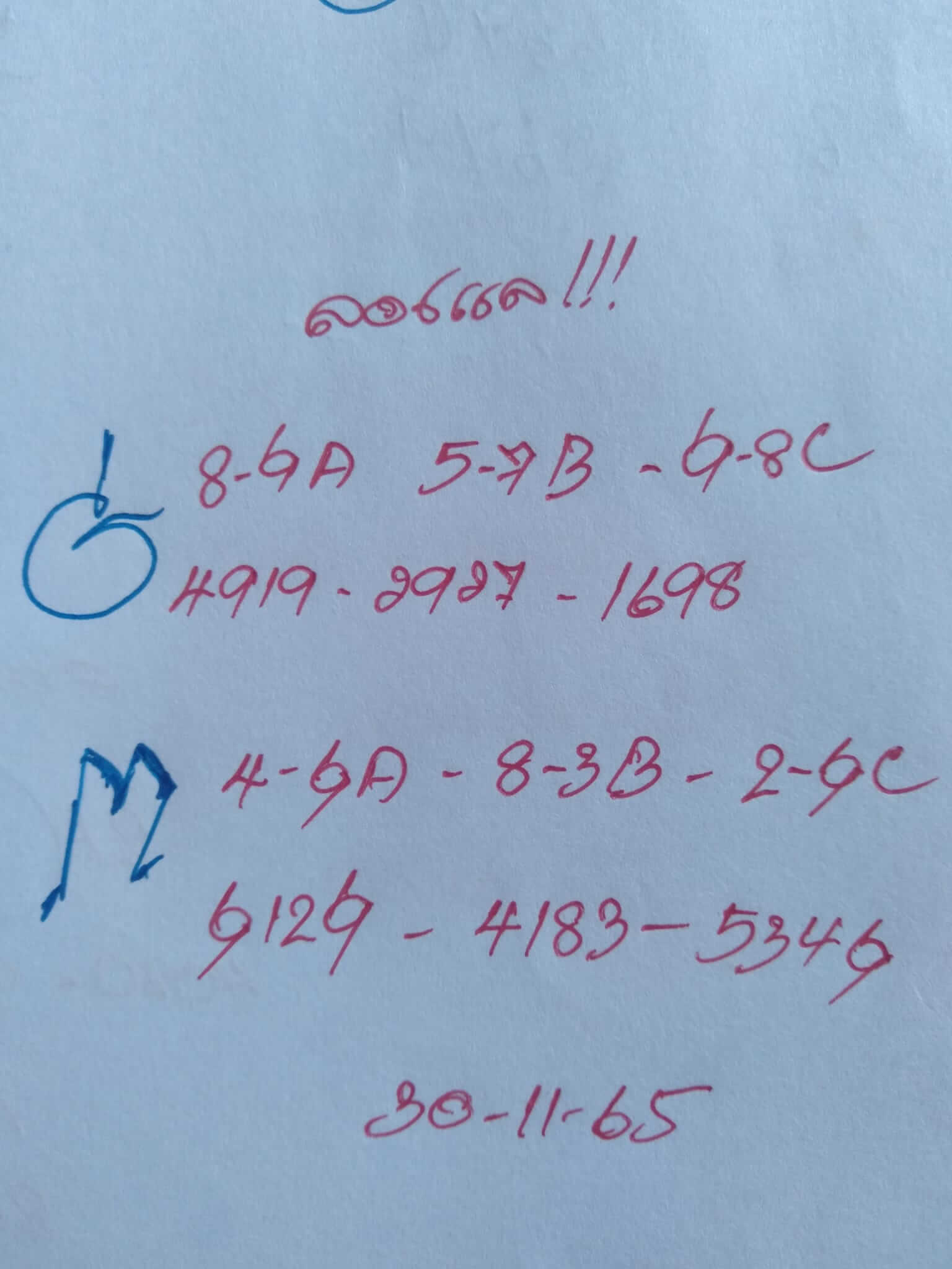 หวยมาเลย์วันนี้ 30/11/65 ชุดที่ 7