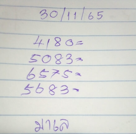 หวยมาเลย์วันนี้ 30/11/65 ชุดที่ 6