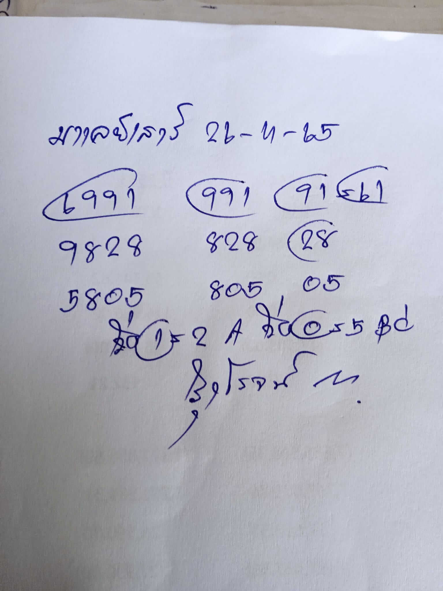 หวยมาเลย์วันนี้ 26/11/65 ชุดที่ 3