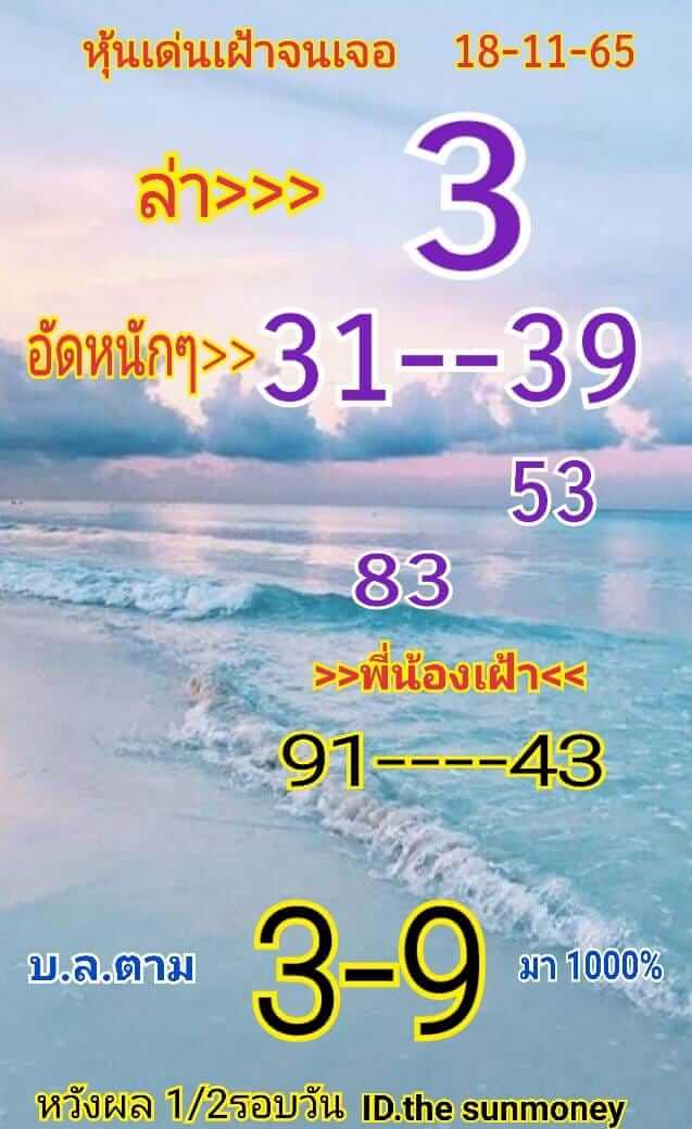 หวยหุ้นวันนี้ 18/11/65 ชุดที่ 9