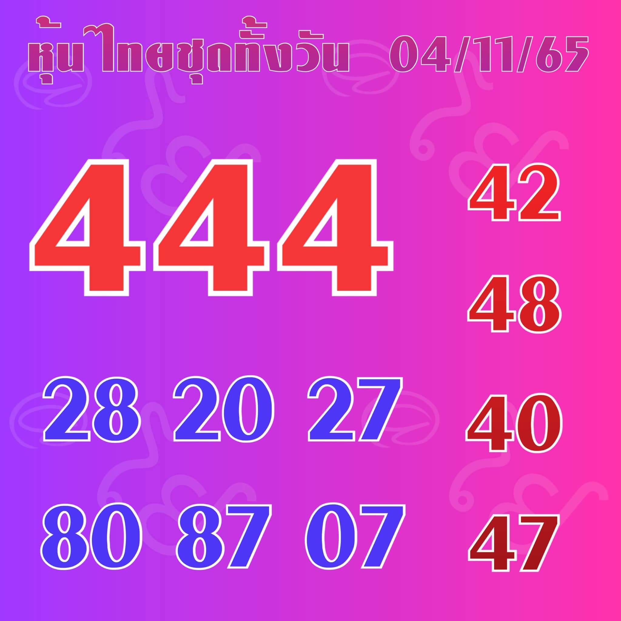 หวยหุ้นวันนี้ 4/11/65 ชุดที่ 5