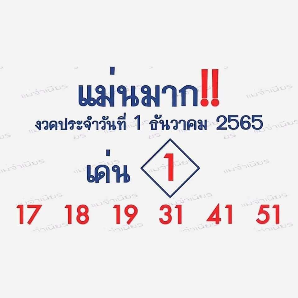 หวยแม่นมาก 1/12/65
