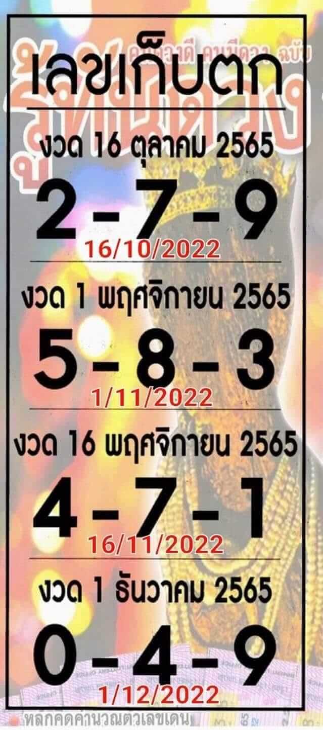 เลขเก็บตก 1/12/65