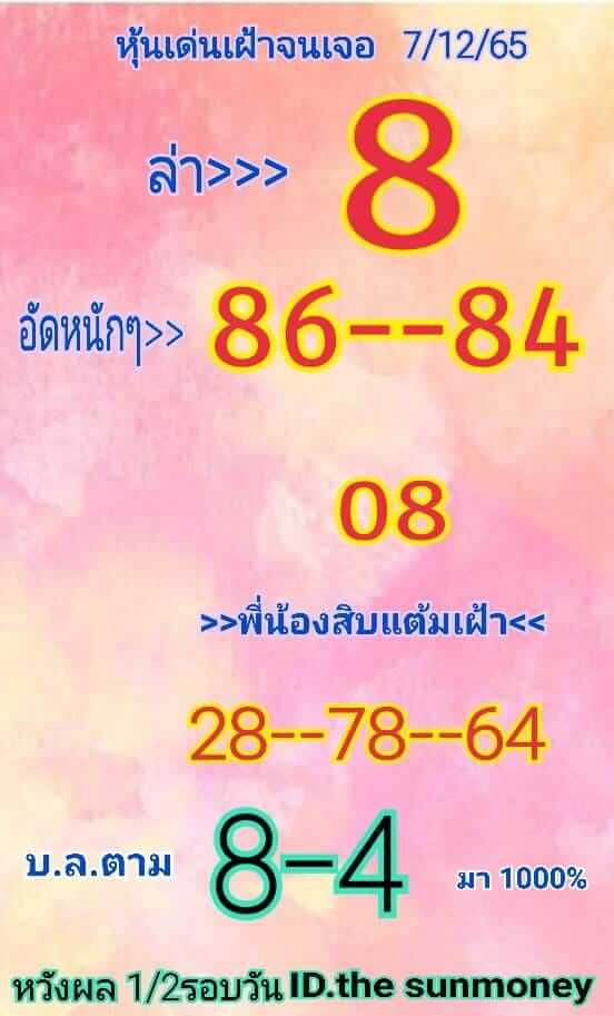 หวยหุ้นวันนี้ 7/12/65 ชุดที่ 10