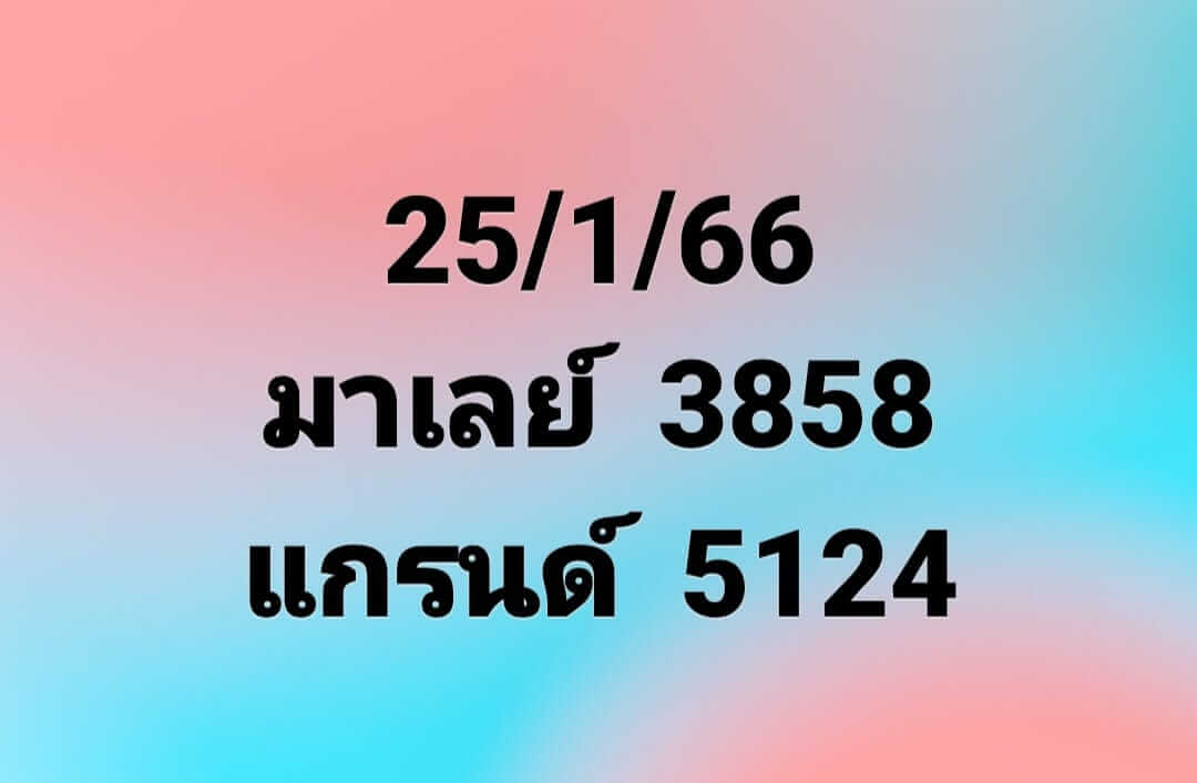 หวยมาเลย์วันนี้ 25/1/66 ชุดที่ 4