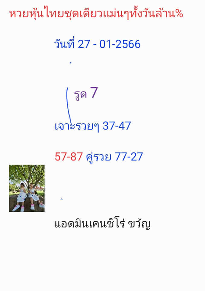 หวยหุ้นวันนี้ 27/1/66 ชุดที่ 10