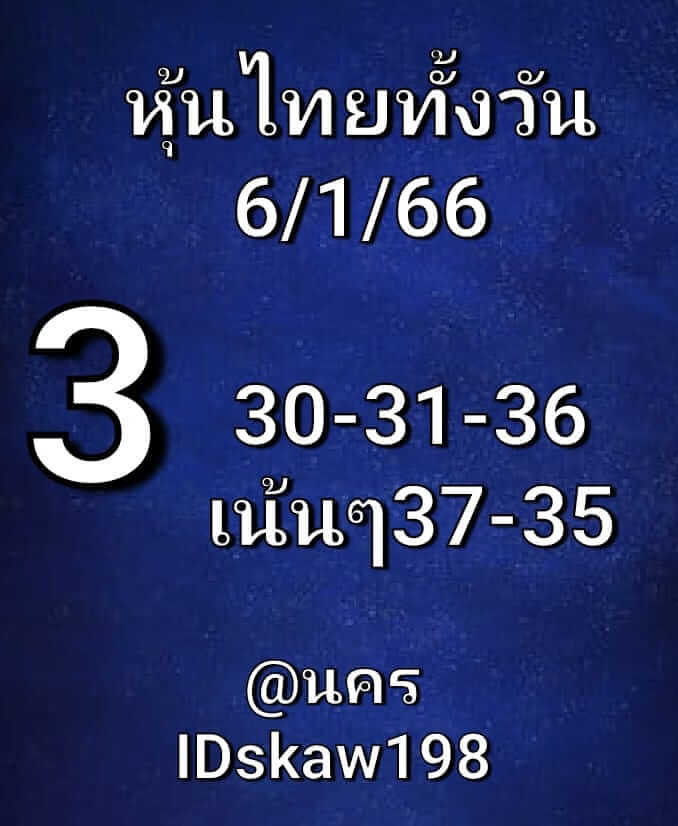 หวยหุ้นวันนี้ 6/1/66 ชุดที่ 2