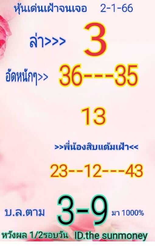 หวยหุ้นวันนี้ 3/1/66 ชุดที่ 9