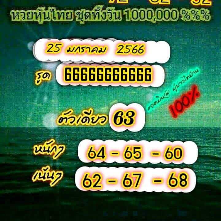 หวยหุ้นวันนี้ 25/1/66 ชุดที่ 4