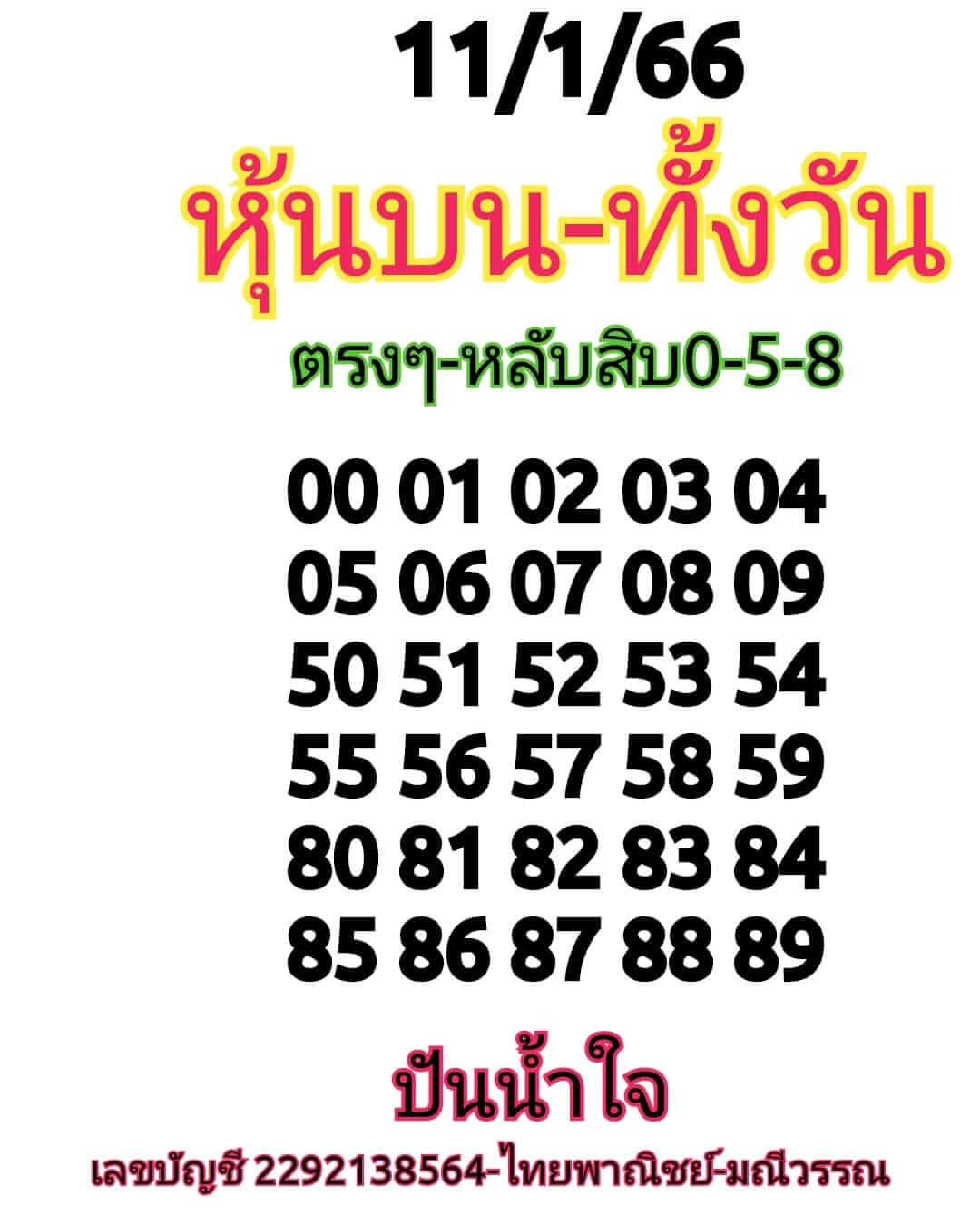 หวยหุ้นวันนี้ 11/1/66 ชุดที่ 3